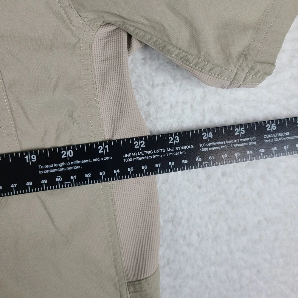 REI Coop Shirt Mens Medium Stone Beige Outdoor Vented Button Up Short Sleeve